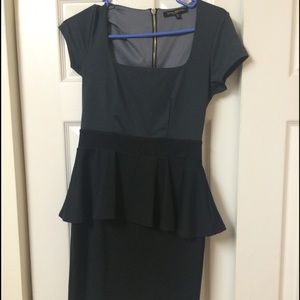 Gray/Black Peplum Dress M