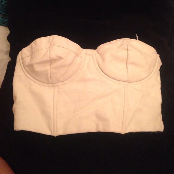 White leather bralette!!