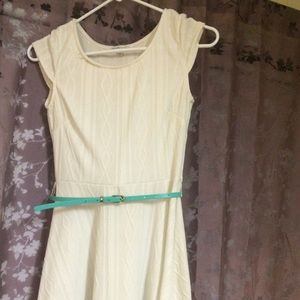 Ribbed Vanilla Skater Dress M