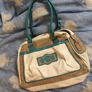 G by Guess Turquoise/white handbag