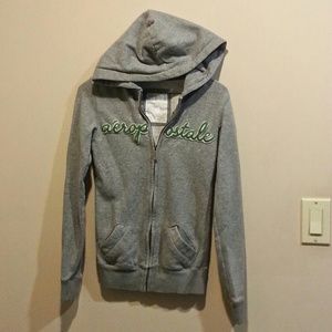 Grey Aeropostale zip up jacket