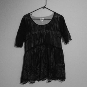 Motherhood Maternity dress blouse black lace