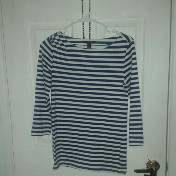 Black & White Striped Long Sleeved Top