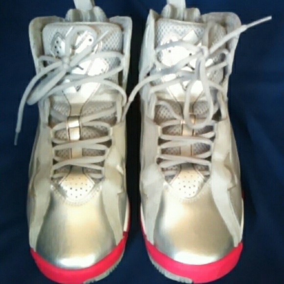 Air Jordan's, silver. Hot pink & white. Great cond