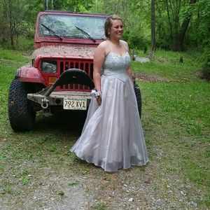 Silver prom dress