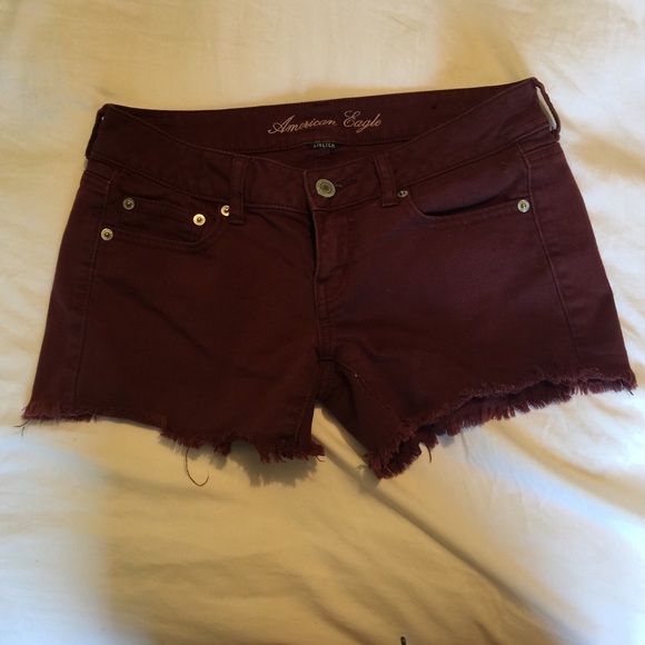 Burgundy Jean Shorts from American Eagle