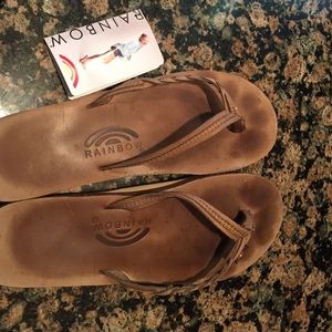 Rainbow flirty Braidy flip flops