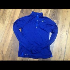 Colbolt blue Nike half zip WITH THUMB HOLES