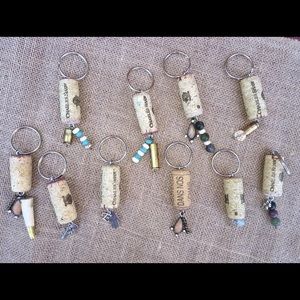 Cork key chains with charms