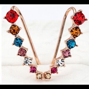 Multi color stone earrings