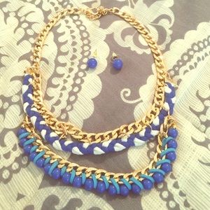 Statement chain necklace set