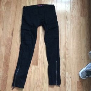 Skinny black cargo pants