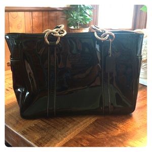 Black patent leather Coach Handbag