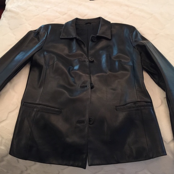 Ann Taylor black leather jacket