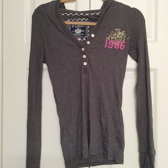 VS PINK Hooded button up top
