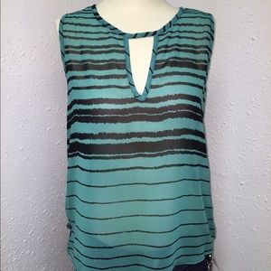 Black & Green Chiffon Top