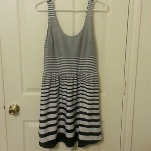 Black and white stripe skater dress