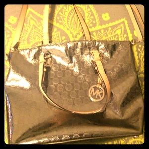 Michael Kors Large Signature Mirror Metallic Bag Michael Kors Large Signature Mirror Metallic Bag