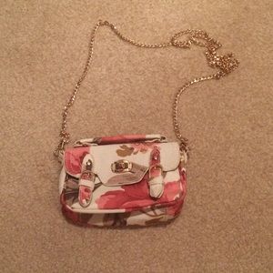 Charming Charlie Pink Floral Crossbody Purse