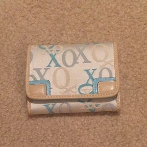 XOXO White and Blue Trifold Wallet