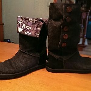 Ugg denim boots in black denim