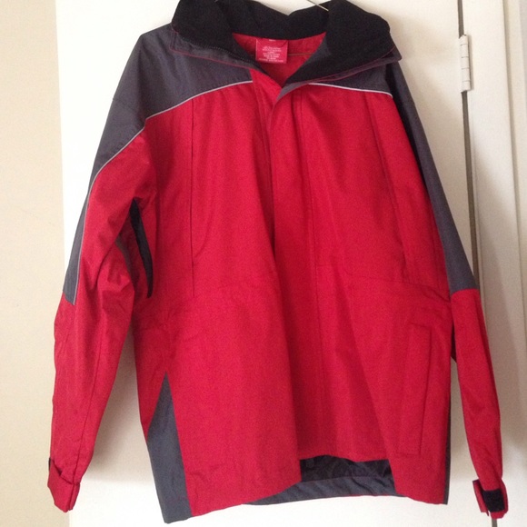 Red, grey & black ski jacket with hood. See pics. - Picture 1 of 4