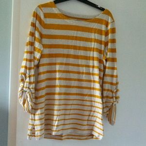Three quarter length striped shirt