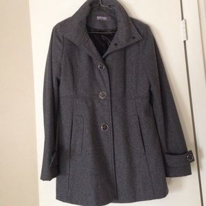 Kenneth Cole Reaction gray, wool peacock coat.