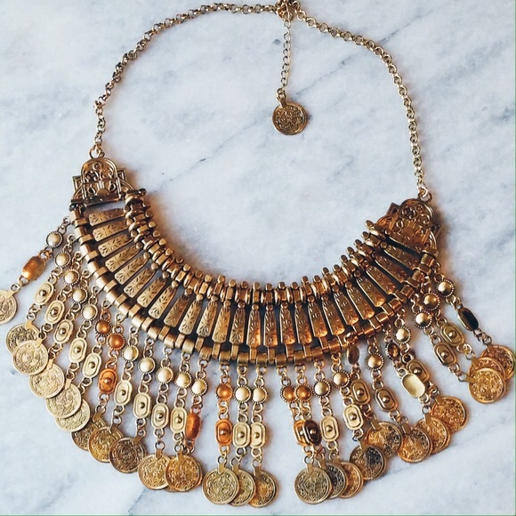 Sold Jewelry | Gold Coin Statement Necklace - Picture 2 of 4