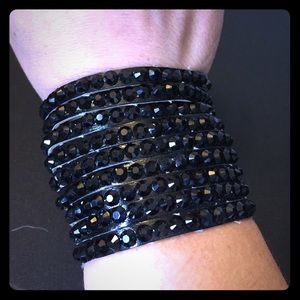 express black jeweled leather bracelet