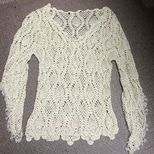 Sold Cream crochet top with beading