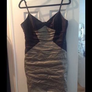 BCBG dress greenish gold and black