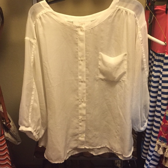 White blouse! Very flattering on, loft size xl!