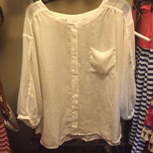 White blouse! Very flattering on, loft size xl!