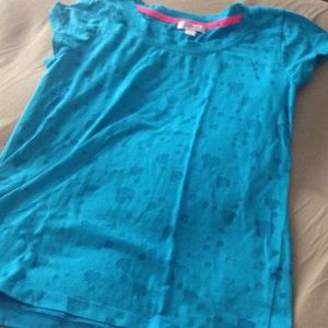A blue with heart lace T-shirt