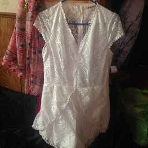 All White Lace Romper