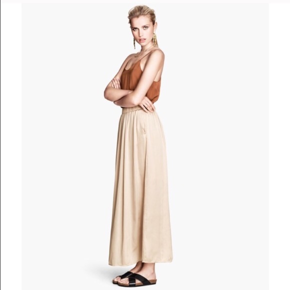 Satin Maxi Skirt in Light Beige -Sold Out- - Picture 4 of 4