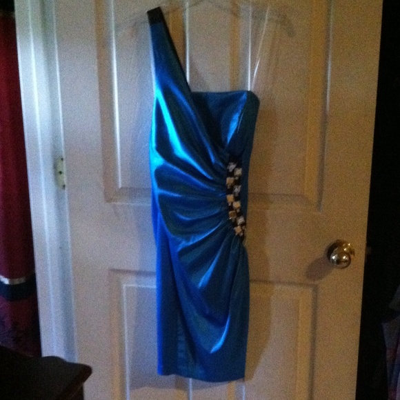 Blue Satin sexy dress! Just Beautiful!! Must sell!