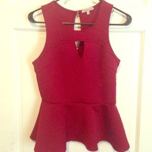 Red Peplum Tank Top