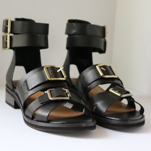KDB black leather sandals