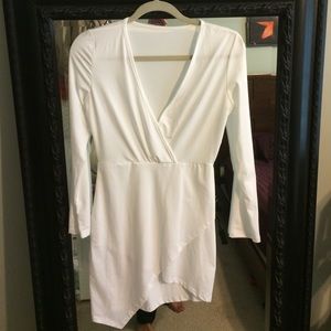 White asymmetrical dress