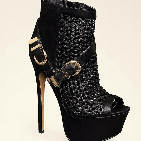 bebe Crochet Buckle Bootie