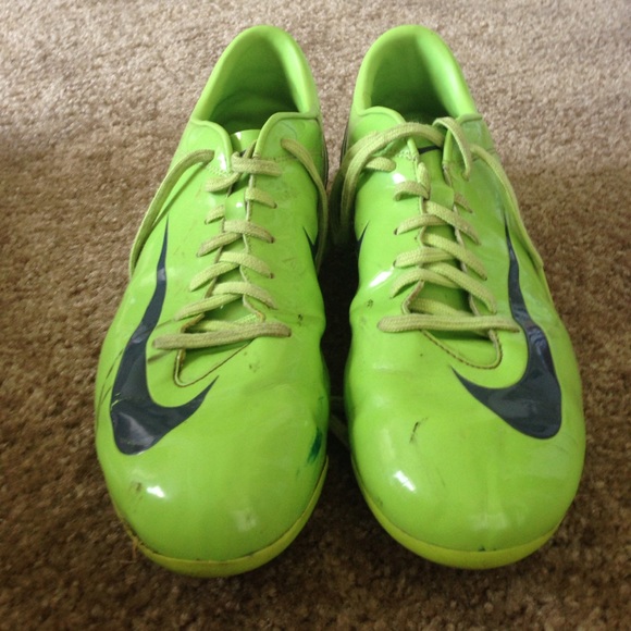 Lime green soccer cleats