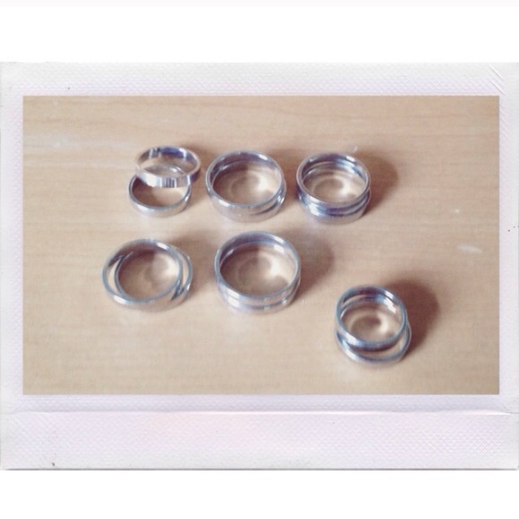 Silver Mix Match Ring Set - Picture 1 of 5