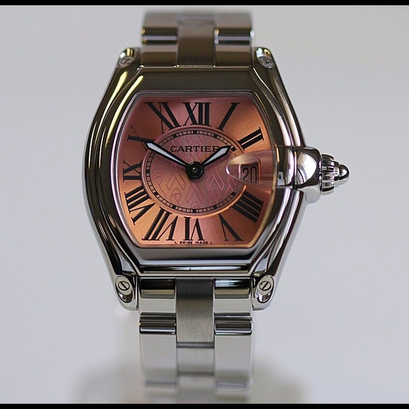 Cartier Roadster Stainless Steel Ladies Pink Watch - Picture 2 of 4