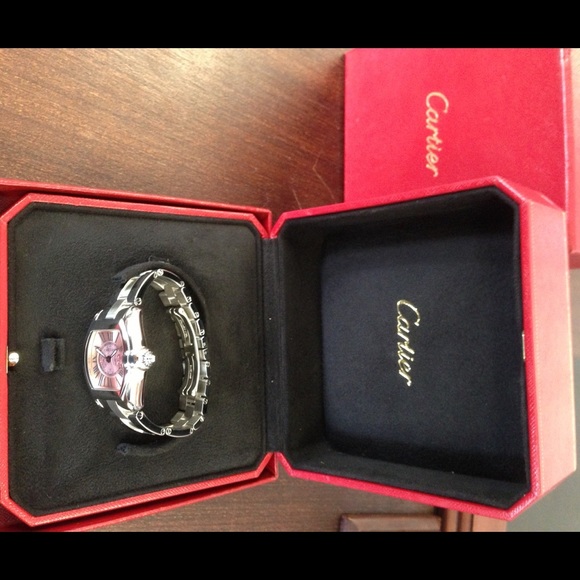Cartier Roadster Stainless Steel Ladies Pink Watch - Picture 4 of 4