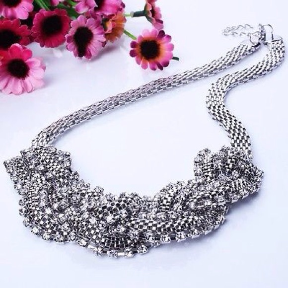 Jewelry - Silver statement handmade necklace.