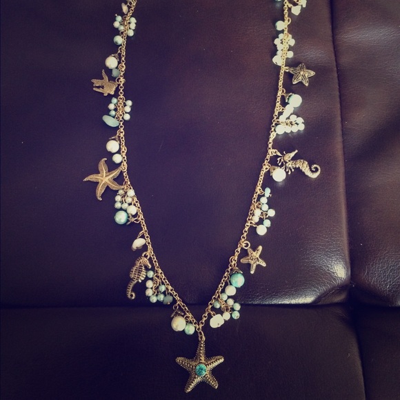 Gold Ocean Themed Necklace