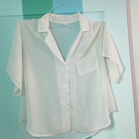 American apparel white chiffon blouse