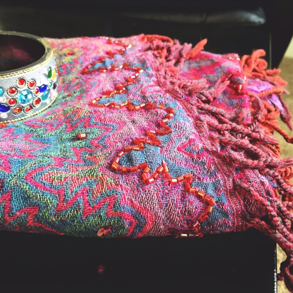 Gorgeous multi colored stole from India